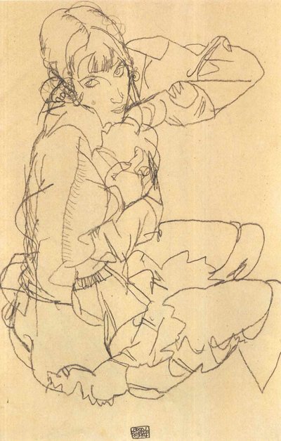 Seated Girl by Egon Schiele